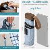 imageG4Free Mini Travel Folding Umbrella for Purse Compact UPF 50 UV Protection Sun amp Rain Small Umbrella Lightweight Portable Parasol Fits in Pocket Wallet for Women MenLightBlue
