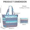 imageG4Free Beach Bag Waterproof Sandproof Large Foldable Beach Tote with Zipper for Women Pool Travel Swim Grocery Tote BagsBlue Red Checkered