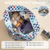 imageG4Free Beach Bag Waterproof Sandproof Large Foldable Beach Tote with Zipper for Women Pool Travel Swim Grocery Tote BagsBlue Red Checkered