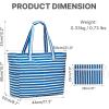 imageG4Free Beach Bag Waterproof Sandproof Large Foldable Beach Tote with Zipper for Women Pool Travel Swim Grocery Tote BagsBlue Strip