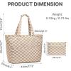 imageG4Free Beach Bag Waterproof Sandproof Large Foldable Beach Tote with Zipper for Women Pool Travel Swim Grocery Tote BagsBrown Checkered