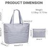 imageG4Free Beach Bag Waterproof Sandproof Large Foldable Beach Tote with Zipper for Women Pool Travel Swim Grocery Tote BagsGray Strip