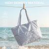imageG4Free Beach Bag Waterproof Sandproof Large Foldable Beach Tote with Zipper for Women Pool Travel Swim Grocery Tote BagsGray Strip