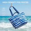 imageG4Free Beach Bags for Women Sandproof Foldable Beach Bag Tote with Waterproof Compartment Pool TravelBlue Ripple