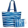 imageG4Free Beach Bags for Women Sandproof Foldable Beach Bag Tote with Waterproof Compartment Pool TravelBlue Ripple
