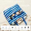 imageG4Free Beach Bags for Women Sandproof Foldable Beach Bag Tote with Waterproof Compartment Pool TravelBlue Ripple
