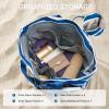 imageG4Free Beach Bags for Women Sandproof Foldable Beach Bag Tote with Waterproof Compartment Pool TravelBlue Ripple
