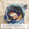 imageG4Free Beach Bags for Women Sandproof Foldable Beach Bag Tote with Waterproof Compartment Pool TravelColorful Ripple