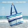 imageG4Free Beach Bags for Women Sandproof Foldable Beach Bag Tote with Waterproof Compartment Pool TravelColorful Ripple