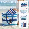 imageG4Free Beach Bags for Women Sandproof Foldable Beach Bag Tote with Waterproof Compartment Pool TravelColorful Ripple