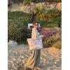 imageG4Free Beach Bags for Women Sandproof Foldable Beach Bag Tote with Waterproof Compartment Pool TravelRainbow Ripple