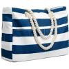 imageG4Free Canvas Beach Bag Waterproof Sandproof Large Beach Tote Bags for Women Pool Swim Travel GroceryBlue