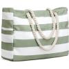 imageG4Free Canvas Beach Bag Waterproof Sandproof Large Beach Tote Bags for Women Pool Swim Travel GroceryGreen