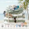 imageG4Free Canvas Beach Bag Waterproof Sandproof Large Beach Tote Bags for Women Pool Swim Travel GroceryGreen