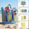 imageG4Free Mesh Beach Bags for Women Men Extra Large Packable Beach Tote Bag Reversible Travel Pool ShoppingBlue  Yellow