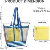 imageG4Free Mesh Beach Bags for Women Men Extra Large Packable Beach Tote Bag Reversible Travel Pool ShoppingBlue  Yellow
