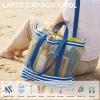 imageG4Free Mesh Beach Bags for Women Men Extra Large Packable Beach Tote Bag Reversible Travel Pool ShoppingBlue  Yellow