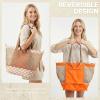 imageG4Free Mesh Beach Bags for Women Men Extra Large Packable Beach Tote Bag Reversible Travel Pool ShoppingBrown  Orange