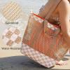 imageG4Free Mesh Beach Bags for Women Men Extra Large Packable Beach Tote Bag Reversible Travel Pool ShoppingBrown  Orange