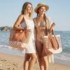imageG4Free Mesh Beach Bags for Women Men Extra Large Packable Beach Tote Bag Reversible Travel Pool ShoppingBrown  Orange
