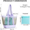 imageG4Free Mesh Beach Bags for Women Men Extra Large Packable Beach Tote Bag Reversible Travel Pool ShoppingPurple  Green
