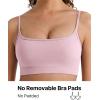 imageG4Free BareFeel Adjustable Spaghetti Straps Sports Bras Women  Scoop Neck Casual Yoga Crop Top Non PaddedBlush