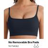 imageG4Free BareFeel Adjustable Spaghetti Straps Sports Bras Women  Scoop Neck Casual Yoga Crop Top Non PaddedDark Navy