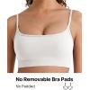 imageG4Free BareFeel Adjustable Spaghetti Straps Sports Bras Women  Scoop Neck Casual Yoga Crop Top Non PaddedPure White