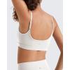 imageG4Free BareFeel Adjustable Spaghetti Straps Sports Bras Women  Scoop Neck Casual Yoga Crop Top Non PaddedPure White