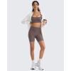 imageG4Free BareFeel Adjustable Spaghetti Straps Sports Bras Women  Scoop Neck Casual Yoga Crop Top Non PaddedTaupe