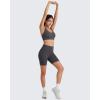 imageG4Free BareFeel Racerback Sports Bra for Women  Scoop Neck Workout Tank Top Casual Yoga Non PaddedDark Gray