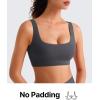 imageG4Free BareFeel Square Neck Sports Bras for Women  Non Padded U Back Casual Yoga Crop TopsDark Gray