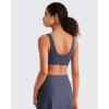 imageG4Free BareFeel Square Neck Sports Bras for Women  Non Padded U Back Casual Yoga Crop TopsDark Navy