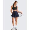imageG4Free BareFeel V Neck Sports Bra for Women  Padded Collared Racerback Tennis Workout Tank TopsBlack
