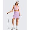 imageG4Free BareFeel V Neck Sports Bra for Women  Padded Collared Racerback Tennis Workout Tank TopsBlush