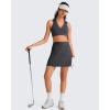imageG4Free BareFeel V Neck Sports Bra for Women  Padded Collared Racerback Tennis Workout Tank TopsDark Gray