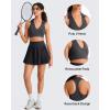imageG4Free BareFeel V Neck Sports Bra for Women  Padded Collared Racerback Tennis Workout Tank TopsDark Gray