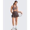 imageG4Free BareFeel V Neck Sports Bra for Women  Padded Collared Racerback Tennis Workout Tank TopsTaupe