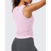 imageG4Free BareFeel Workout Yoga Tank Tops Ruched Sleeveless Athletic Tanks High Neck Pilates TopBlush