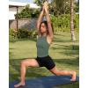 imageG4Free BareFeel Workout Yoga Tank Tops Ruched Sleeveless Athletic Tanks High Neck Pilates TopGray Sage
