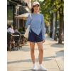 imageG4Free Lightbreeze Side Slits Workout Long Sleeve Shirts for Women  UPF 50 Crewneck Tops with Thumbholes Loose CasualDusty Blue