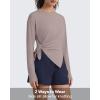 imageG4Free Lightbreeze Side Slits Workout Long Sleeve Shirts for Women  UPF 50 Crewneck Tops with Thumbholes Loose CasualGray Lilac