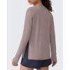 imageG4Free Lightbreeze Side Slits Workout Long Sleeve Shirts for Women  UPF 50 Crewneck Tops with Thumbholes Loose CasualGray Lilac