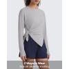 imageG4Free Lightbreeze Side Slits Workout Long Sleeve Shirts for Women  UPF 50 Crewneck Tops with Thumbholes Loose CasualSilver Gray