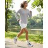 imageG4Free Lightbreeze Side Slits Workout Long Sleeve Shirts for Women  UPF 50 Crewneck Tops with Thumbholes Loose CasualSilver Gray