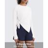 imageG4Free Lightbreeze Side Slits Workout Long Sleeve Shirts for Women  UPF 50 Crewneck Tops with Thumbholes Loose CasualWhite