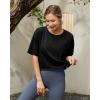 imageG4Free Lightbreeze UPF 50 Workout Tops for Women  Boxy Crop TShirts Short Sleeve Basic Tees Loose Quick Dry Running CasualBlack