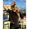 imageG4Free Lightbreeze UPF 50 Workout Tops for Women  Boxy Crop TShirts Short Sleeve Basic Tees Loose Quick Dry Running CasualBlack