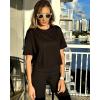 imageG4Free Lightbreeze UPF 50 Workout Tops for Women  Boxy Crop TShirts Short Sleeve Basic Tees Loose Quick Dry Running CasualBlack