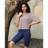 imageG4Free Lightbreeze UPF 50 Workout Tops for Women  Boxy Crop TShirts Short Sleeve Basic Tees Loose Quick Dry Running CasualGray Lilac